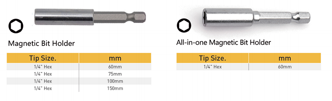 Durable precise Magnetic bit holder size
