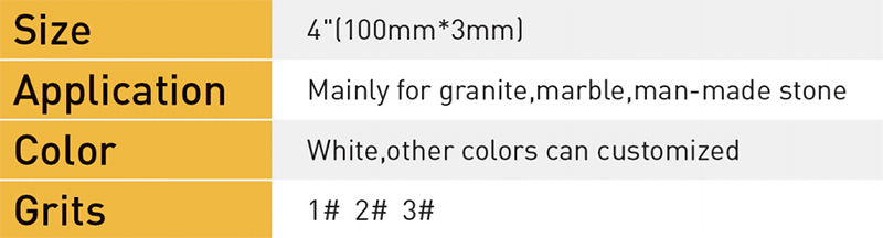 Bantalan pemoles berkualitas tinggi untuk ukuran granit